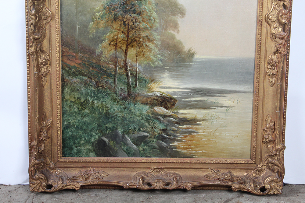 D.W. Marshall Oil on Canvas "Misty Morning Loch Rannoch"