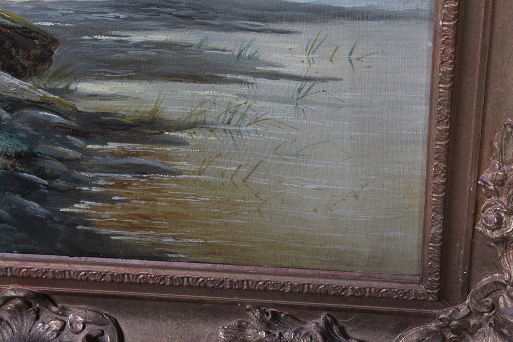 D.W. Marshall Oil on Canvas "Misty Morning Loch Rannoch"