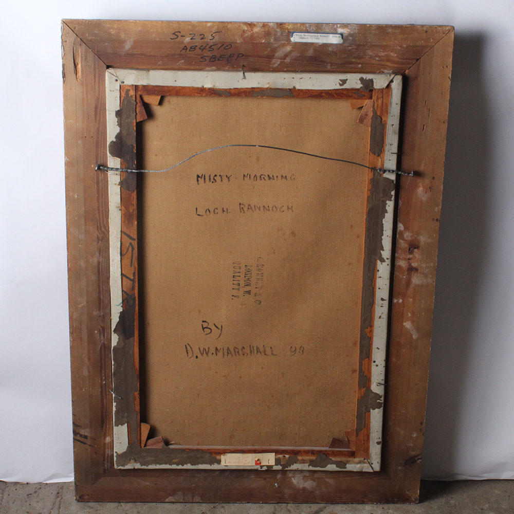 D.W. Marshall Oil on Canvas "Misty Morning Loch Rannoch"