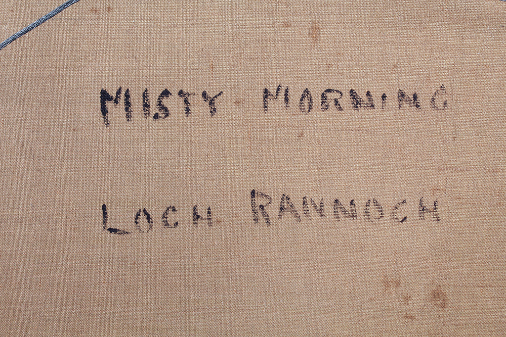 D.W. Marshall Oil on Canvas "Misty Morning Loch Rannoch"
