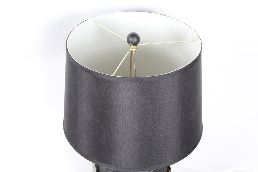 Vintage Hand-Painted Tin Table Lamp