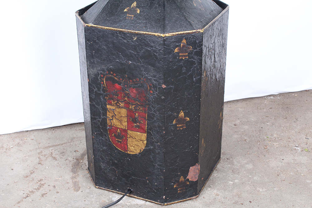 Vintage Hand-Painted Tin Table Lamp