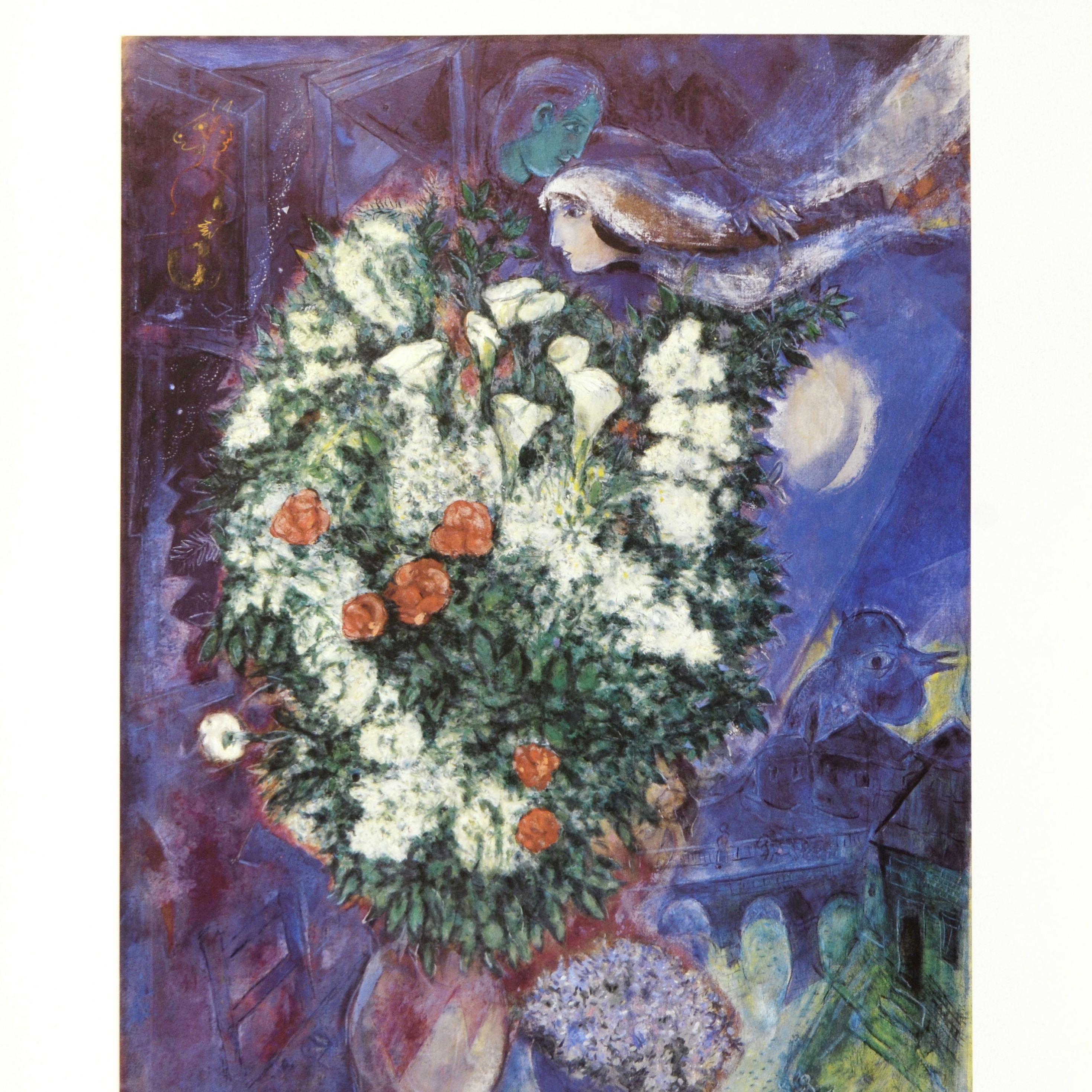 After Marc Chagall Reproduction Print "Bouquet with Flying Lover"