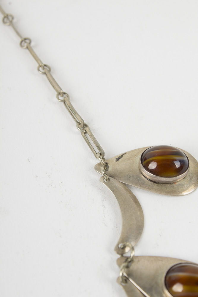 Collection of Sterling Jewelry Including Amber, Turquoise, and Lapis