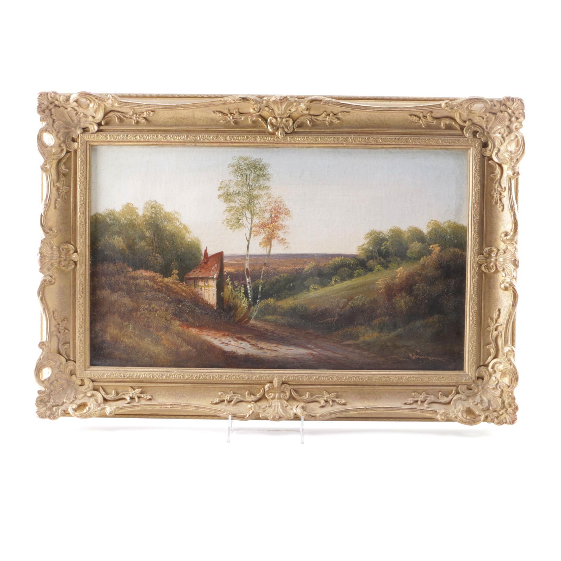 C. Witherton Oil on Canvas "Landscape With Cottage"