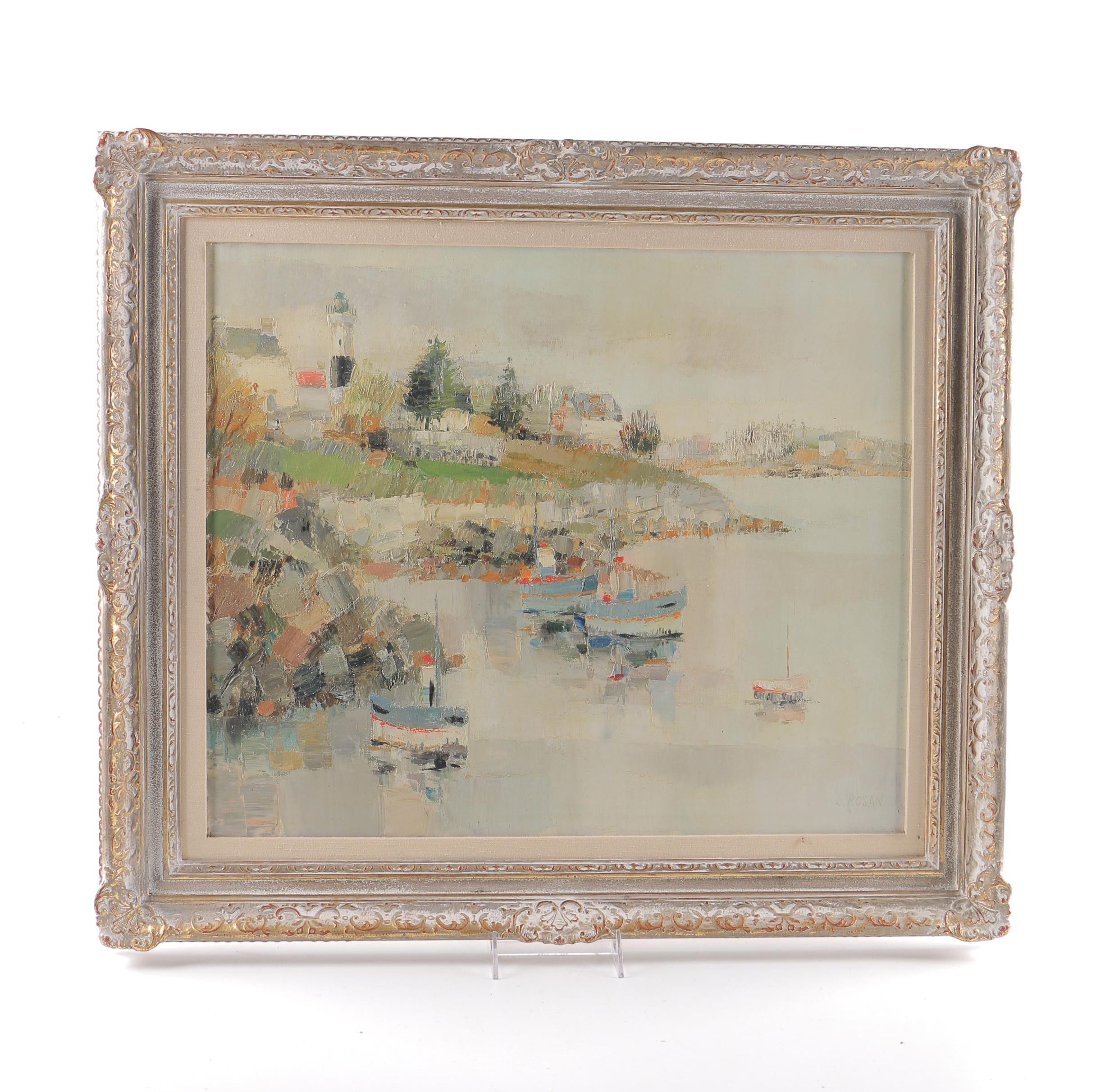 Louis Rosan Oil Painting on Canvas "Dovelan en Bretagne"