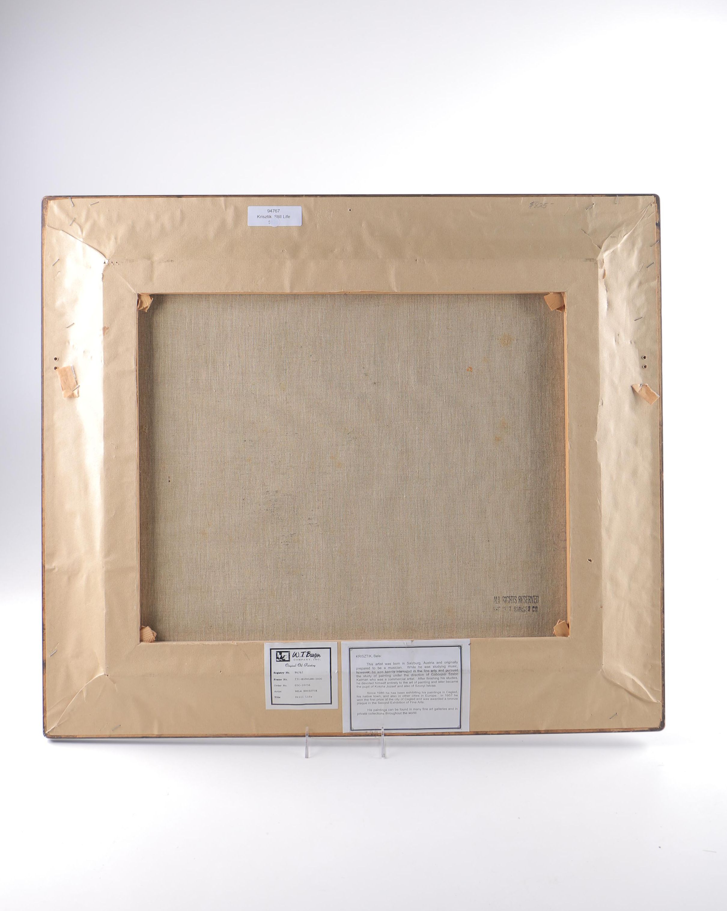 Bela Krisztik Oil Painting on Canvas "Still Life"