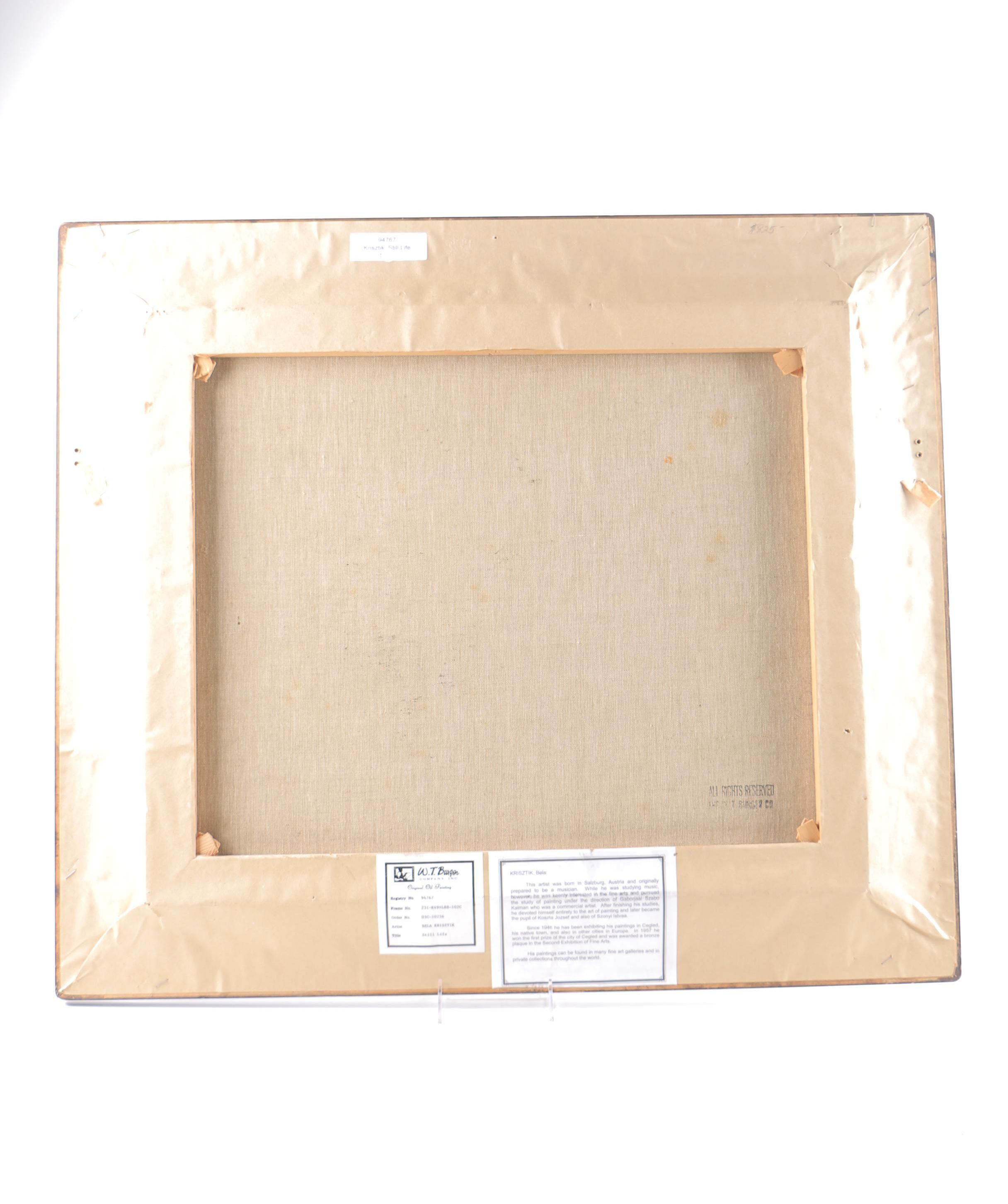 Bela Krisztik Oil Painting on Canvas "Still Life"