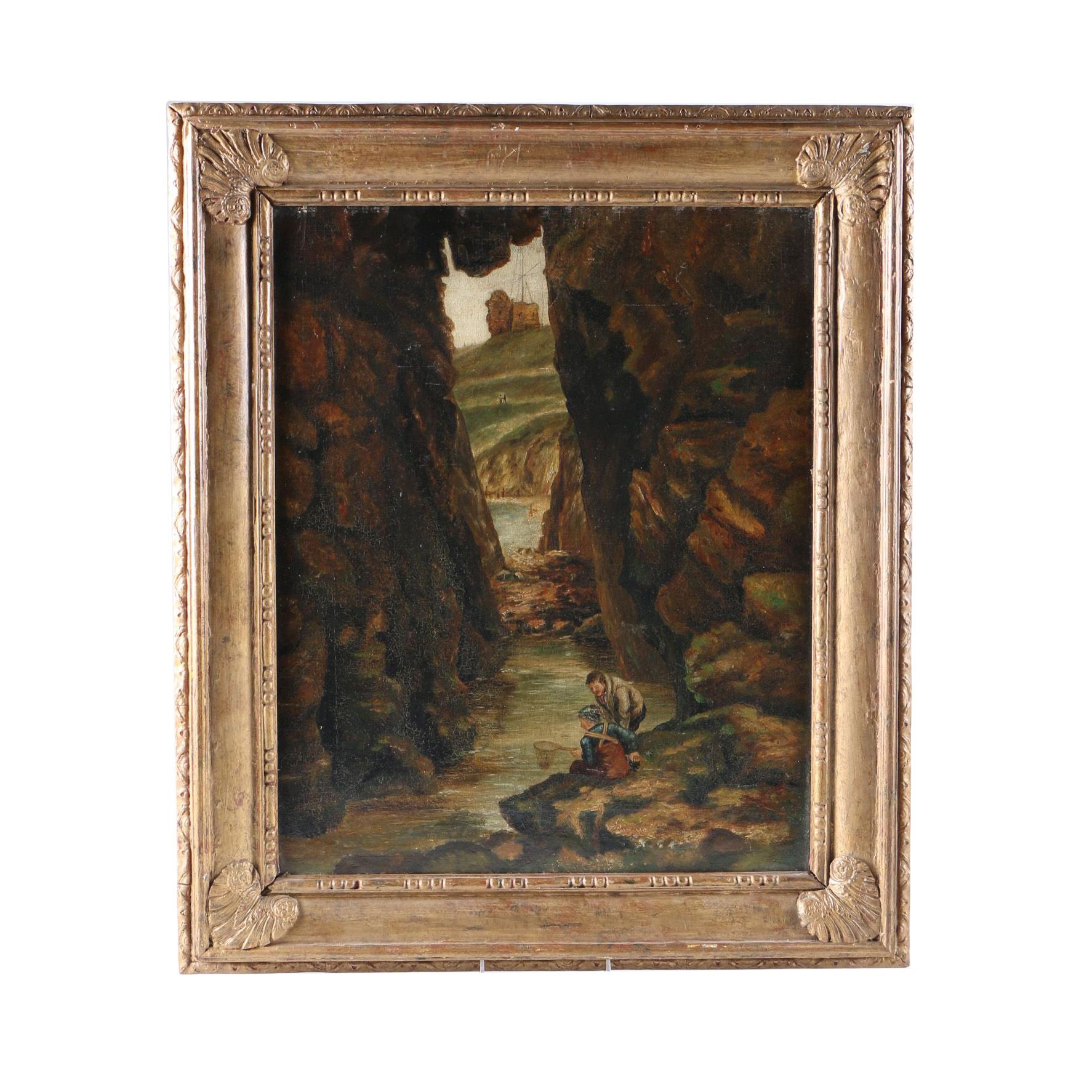 Ethel Murray Oil Painting on Canvas of Men Fishing