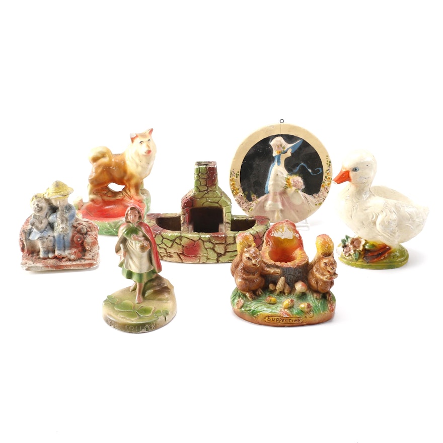 Collection of Carnival Chalkware Figurines