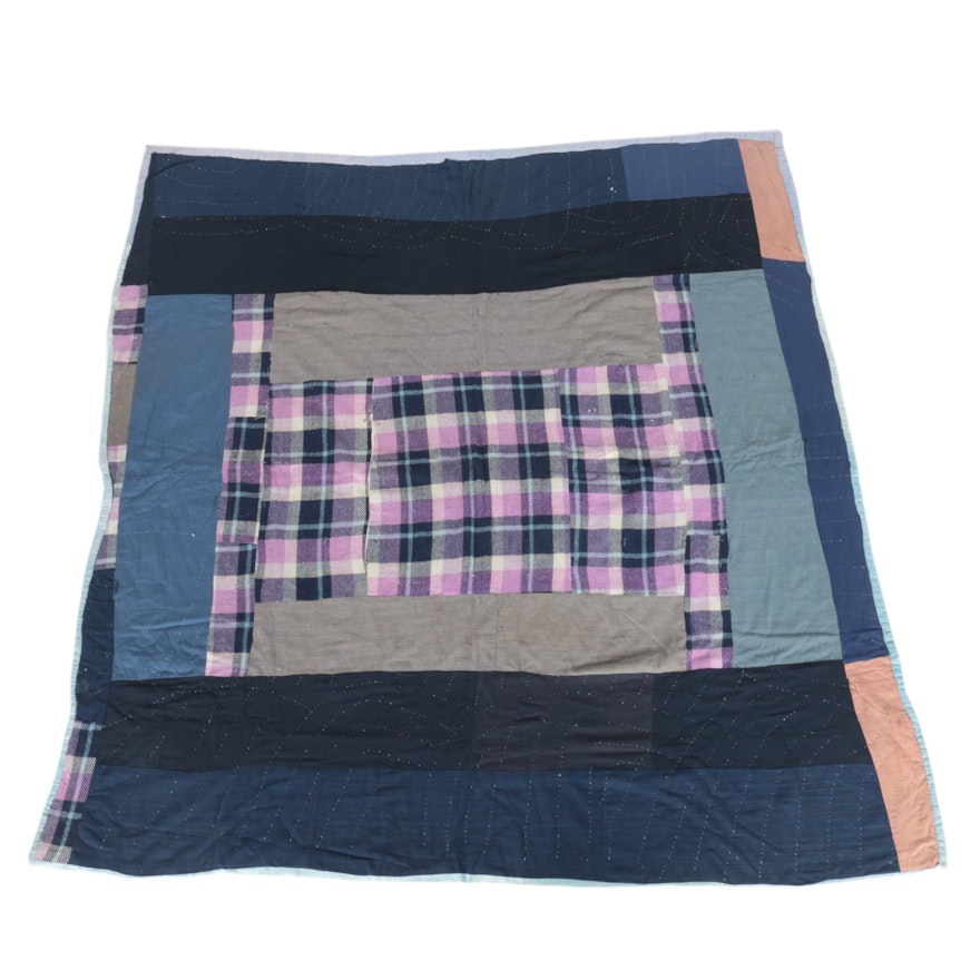 Blue and Plaid Quilt