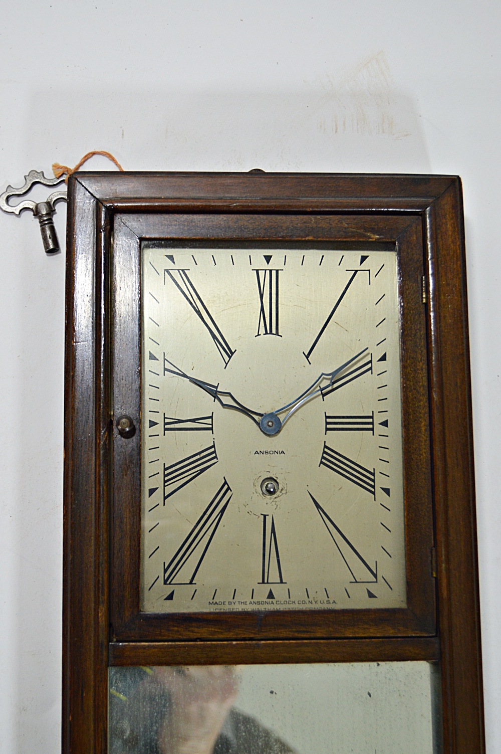 Art Deco Ansonia Waltham Wall Mirror Clock