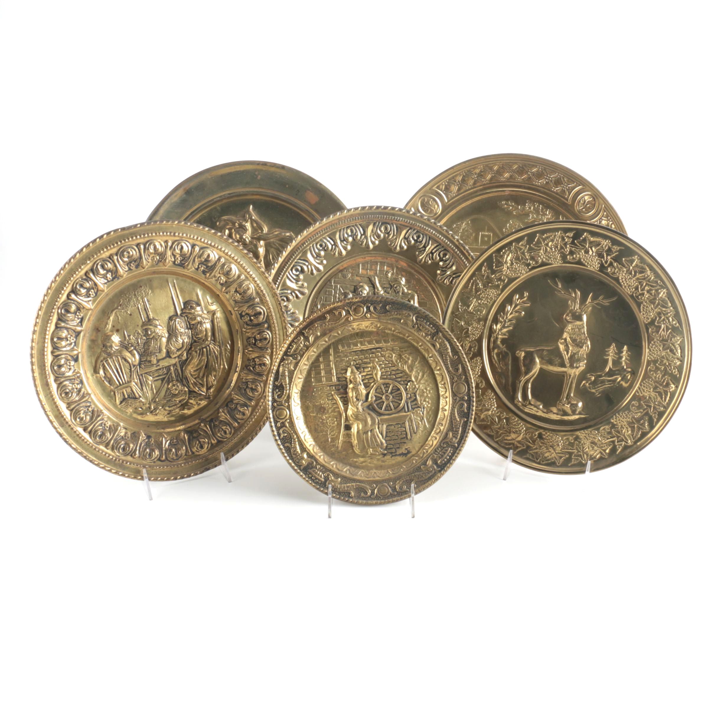 Group Of Brass Tone Plates