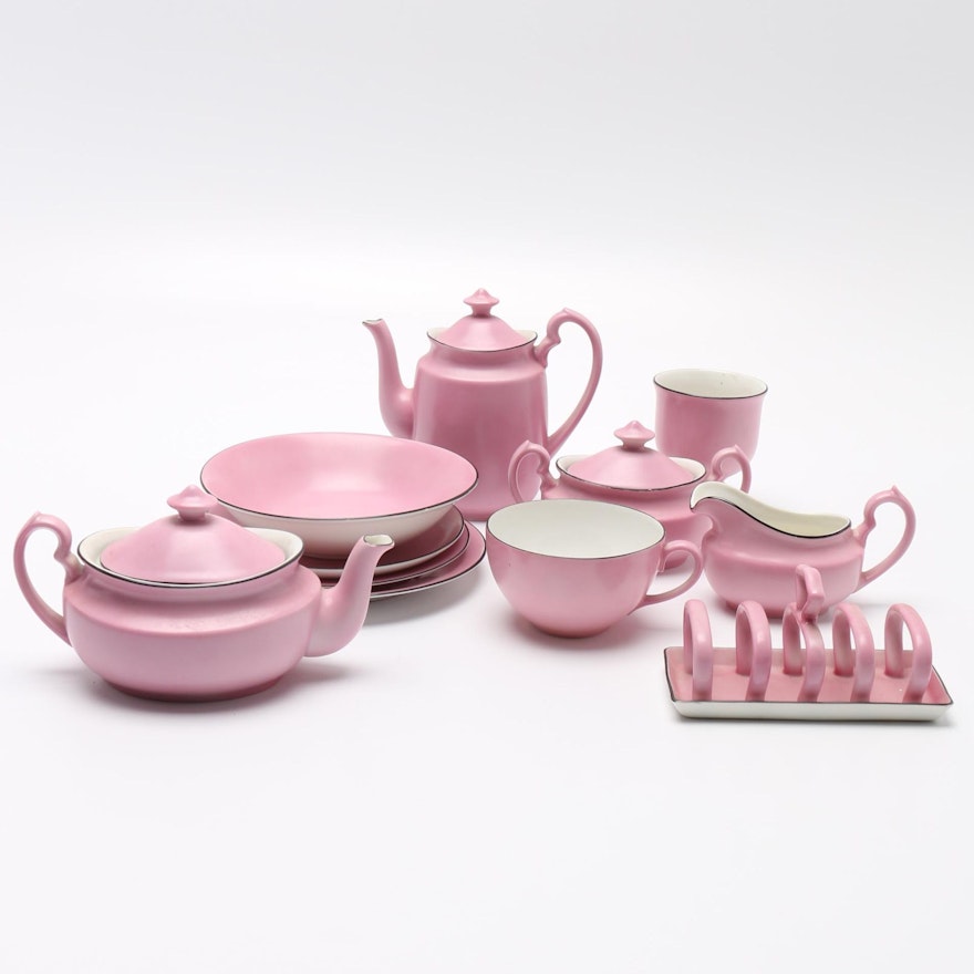 Pink Porcelain Breakfast Set From Czechoslovakia