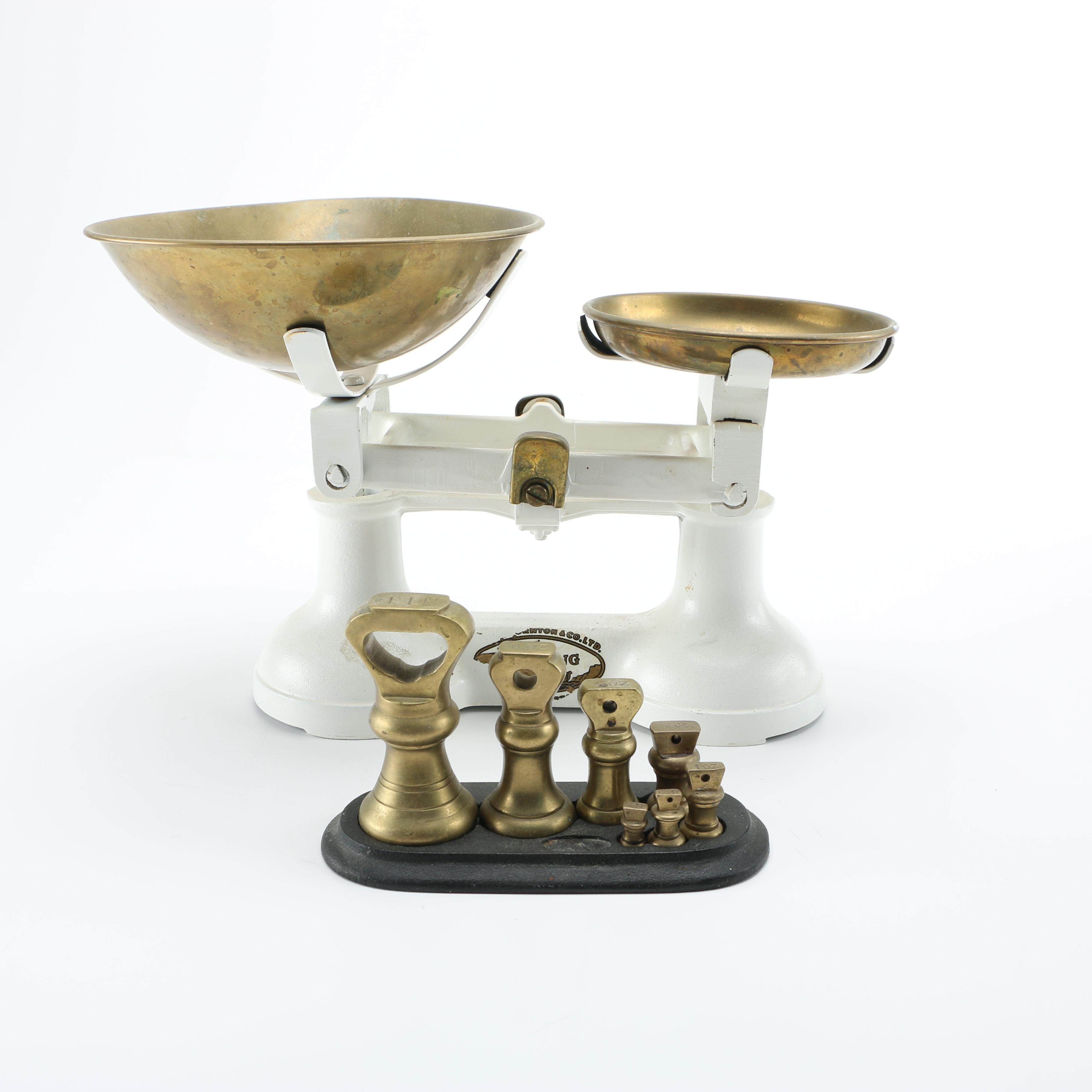 Vintage F.J. Thornton Wolverhampton Scale With Weights