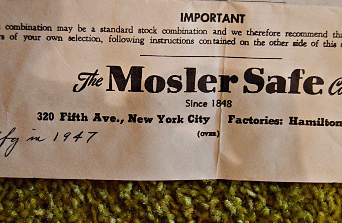 Mosler Combination Safe