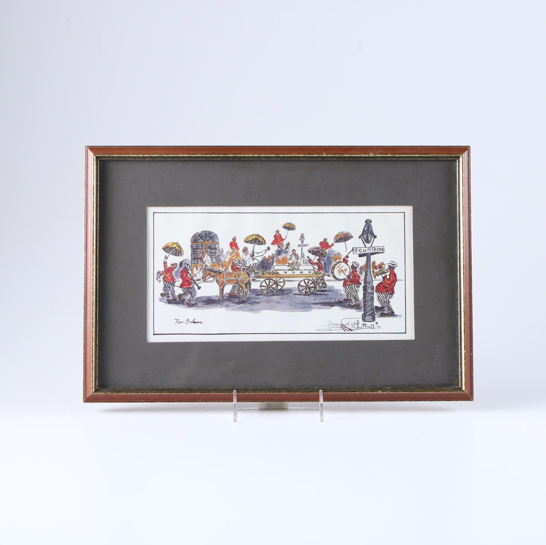 George B. Luttrell II Offset Lithograph Burboun Street, New Orleans