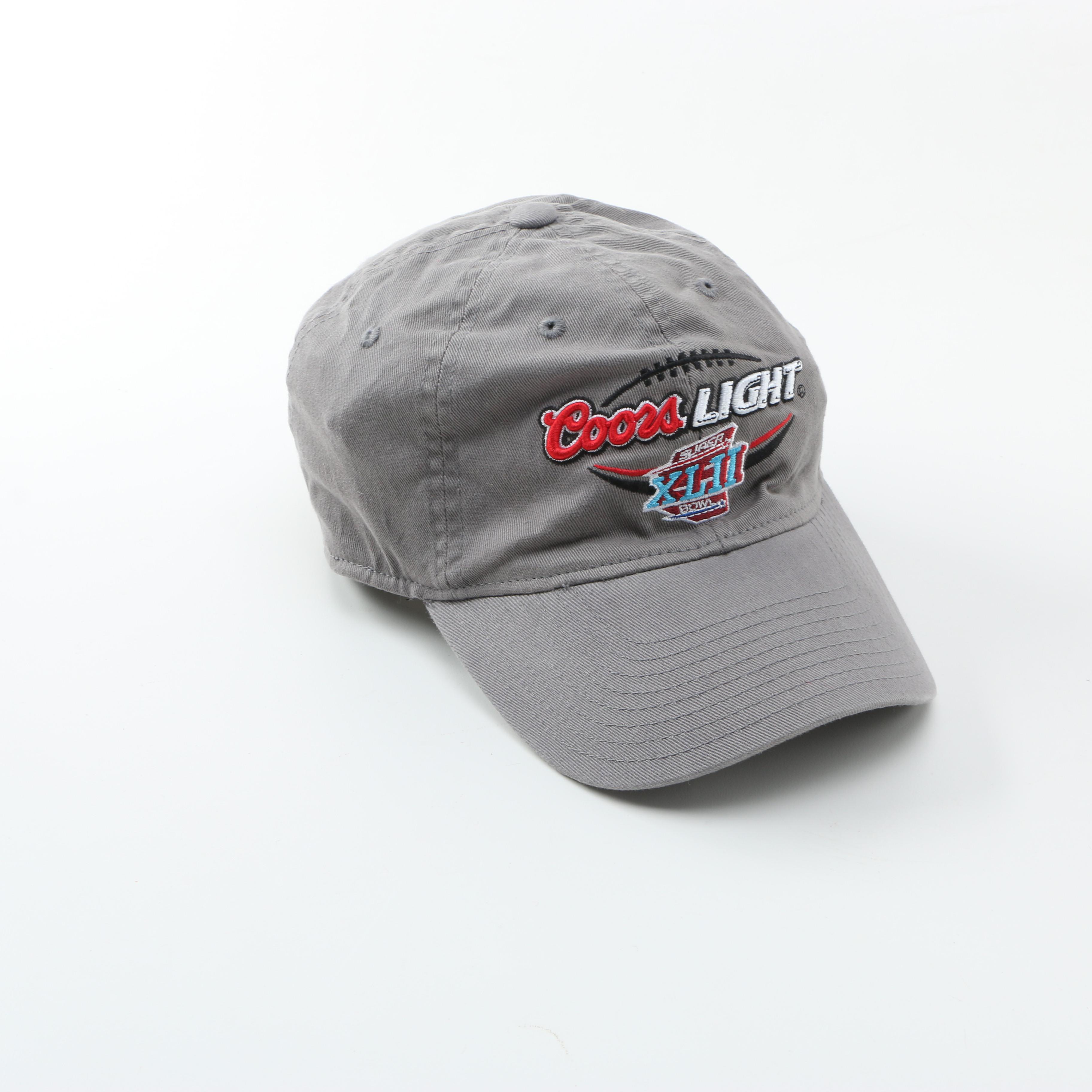 Collection of Hats and Super Bowl Souvenirs