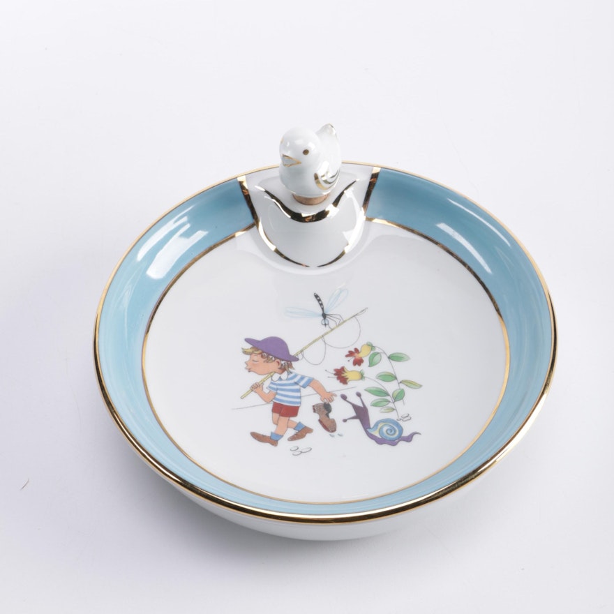 P. Pastaud Limoges Children's Plate With Hot Water Compartment