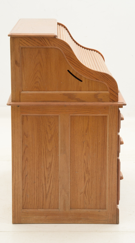 Oak Roll-Top Tambour Desk