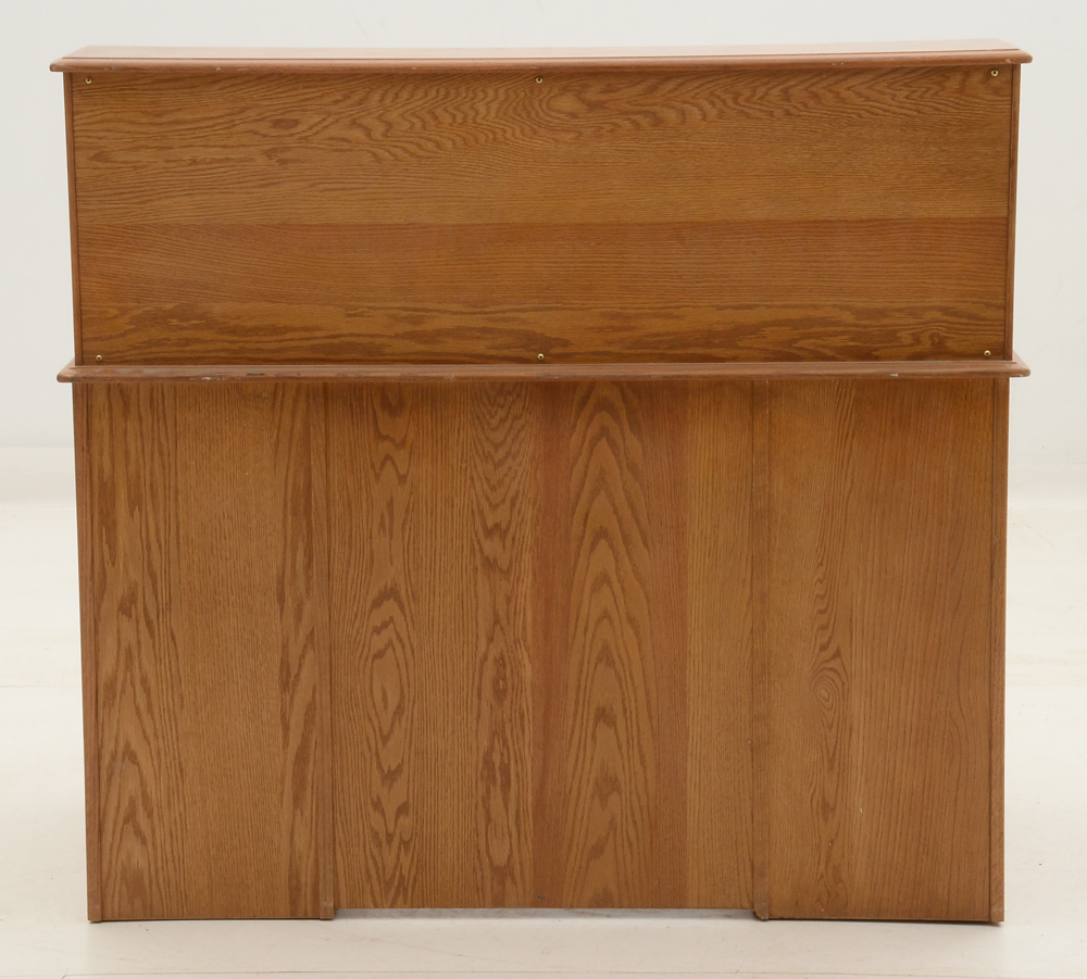 Oak Roll-Top Tambour Desk