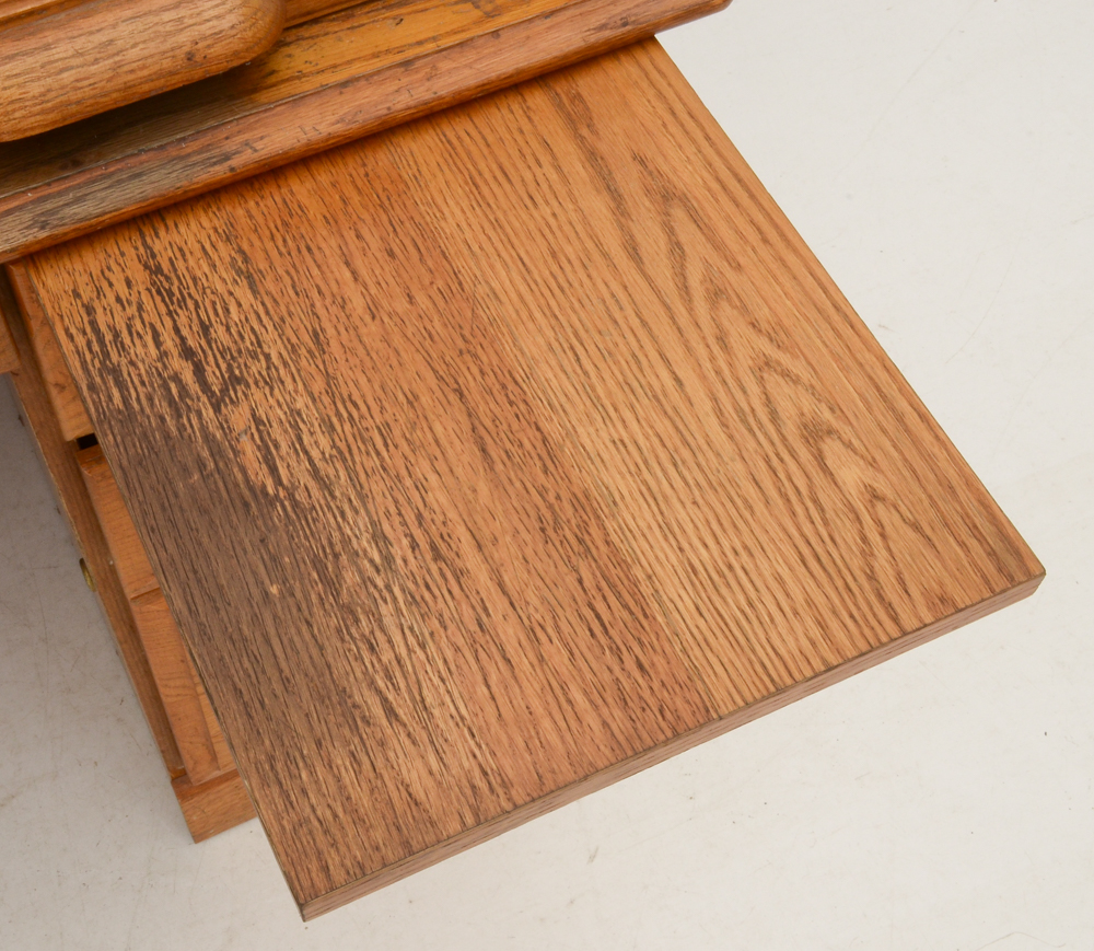 Oak Roll-Top Tambour Desk