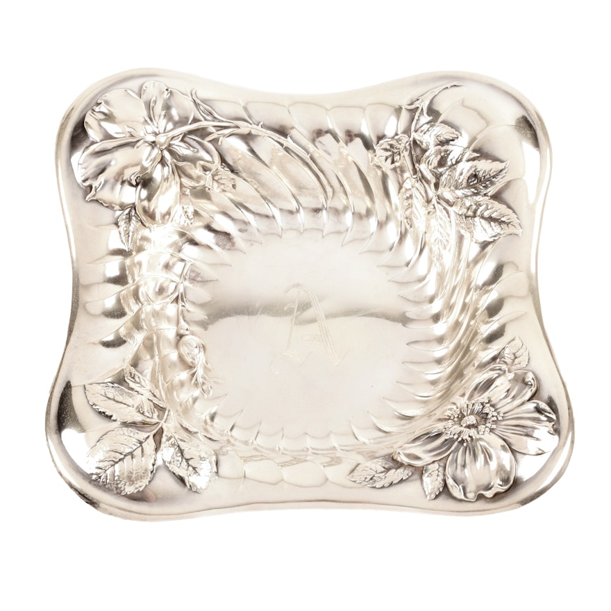 R. Wallace & Sons Sterling Silver Dogwood Dish