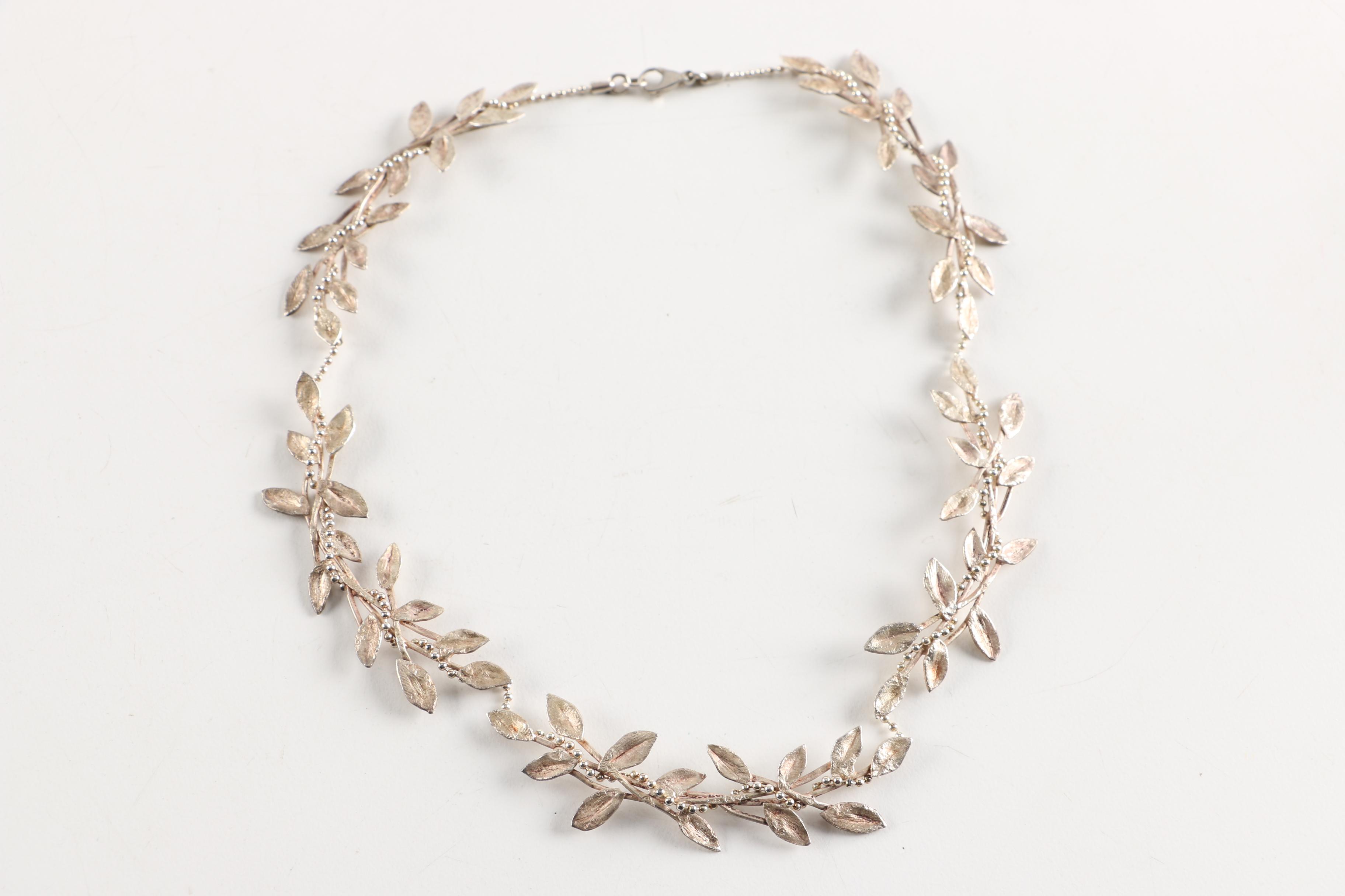 Sterling Silver Necklace and Bracelets Including Taxco