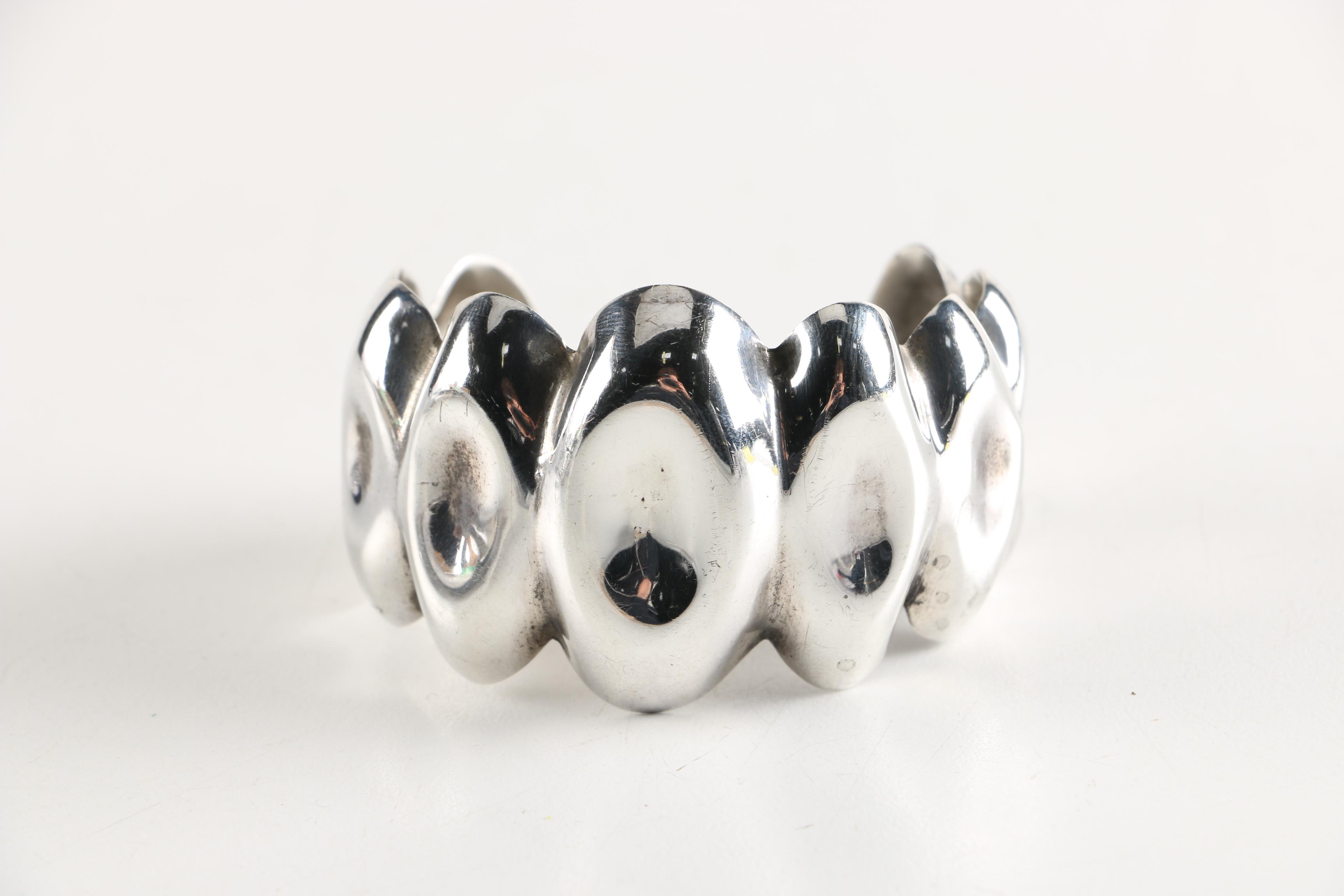 Sterling Silver Necklace and Bracelets Including Taxco