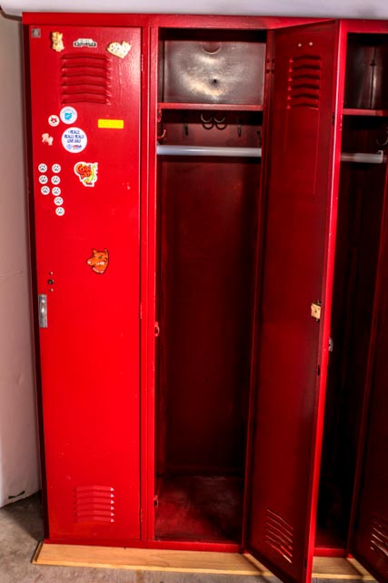 Vintage Interior Steel School Lockers in Red