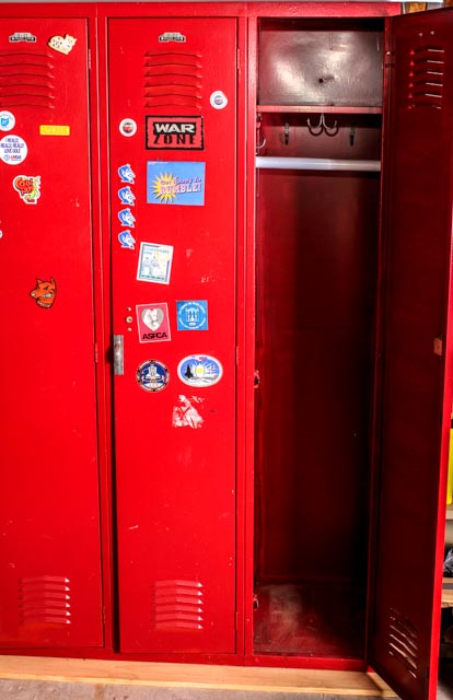 Vintage Interior Steel School Lockers in Red