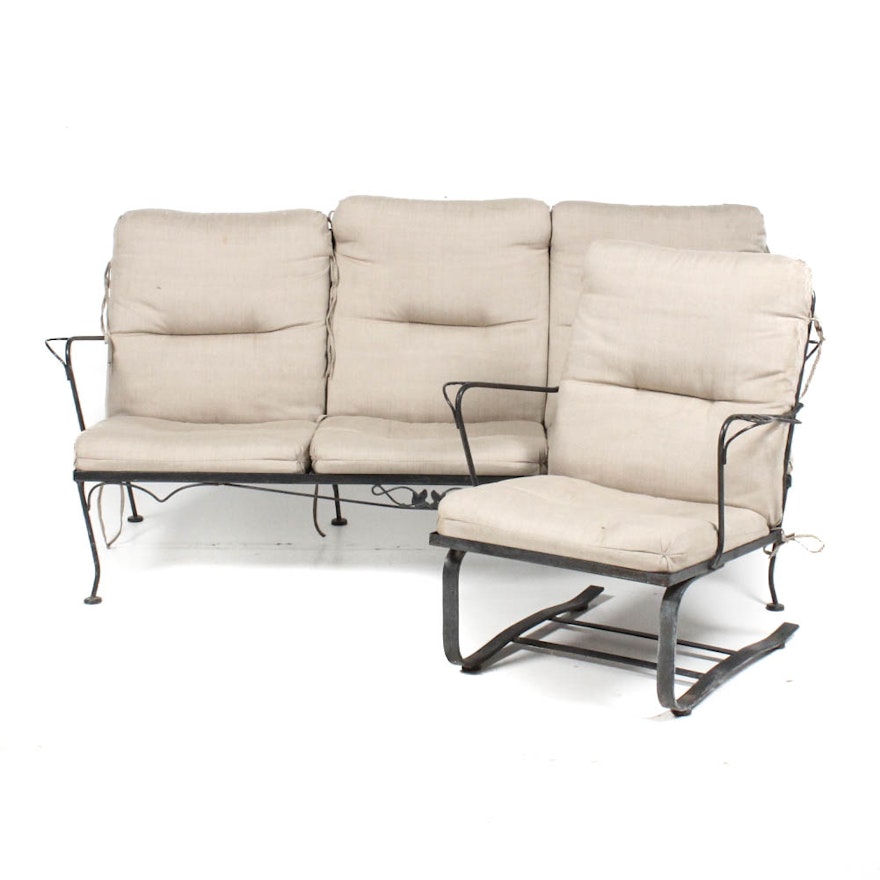 Wrought Iron Patio Sofa and Chair