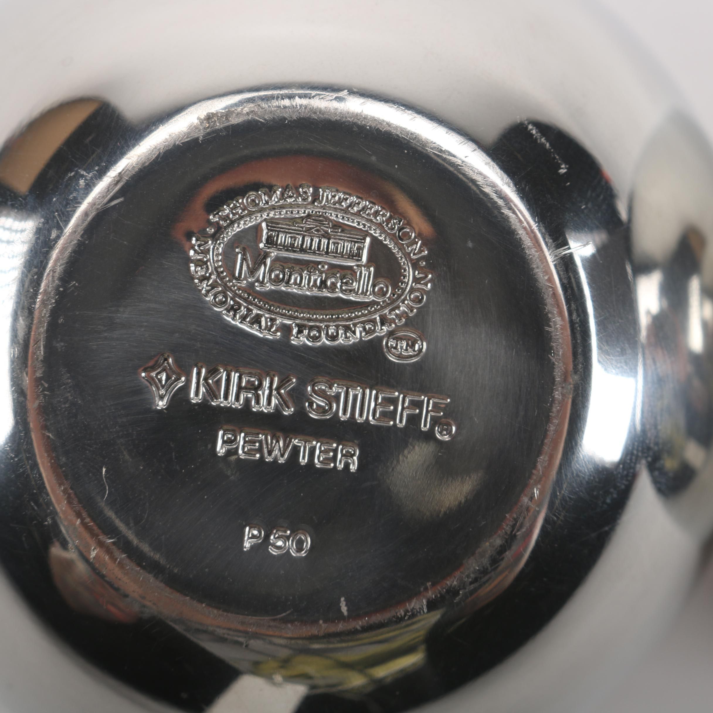 Thomas Jefferson Memorial Foundation Pewter Cups