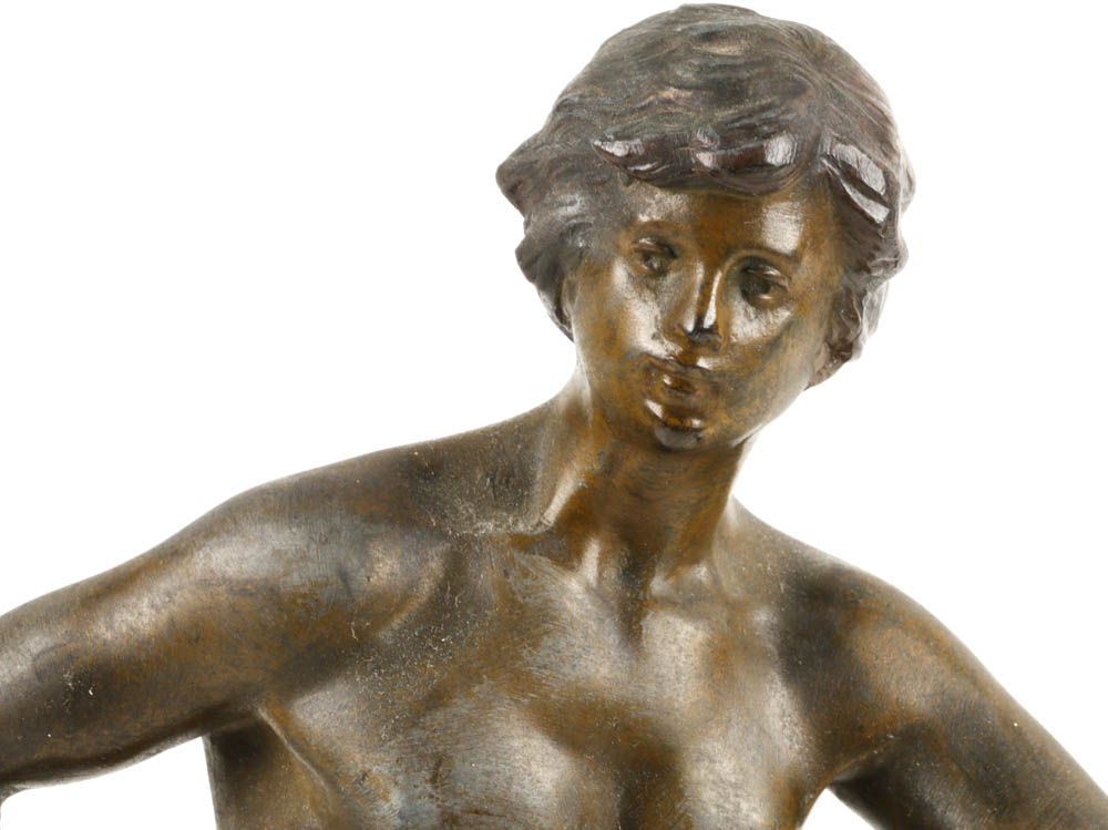 "La Moisson Est Abondante" Spelter Sculpture After Auguste Moreau