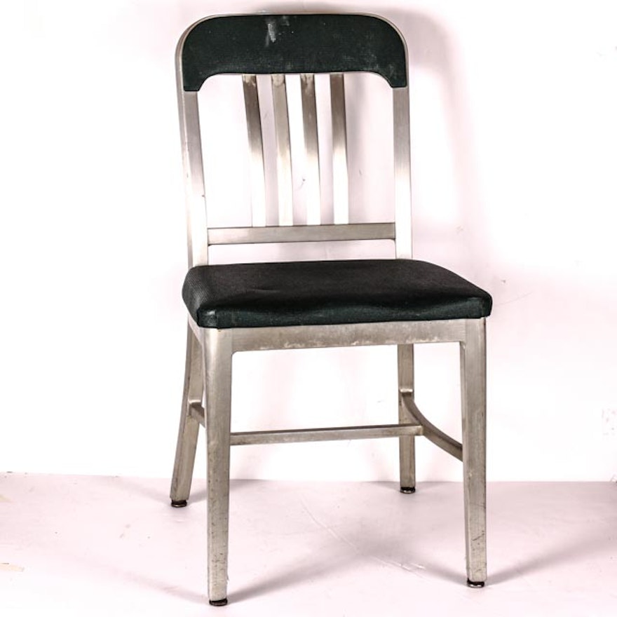 Vintage 1940s Good Form Brushed Aluminum Chair
