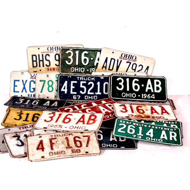 Large Collection of Vintage Ohio License Plates