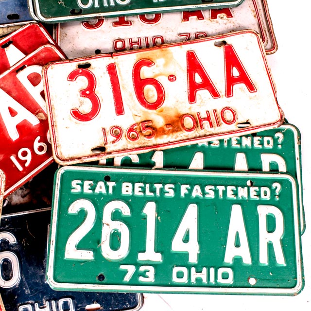 Large Collection of Vintage Ohio License Plates