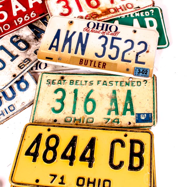Large Collection of Vintage Ohio License Plates