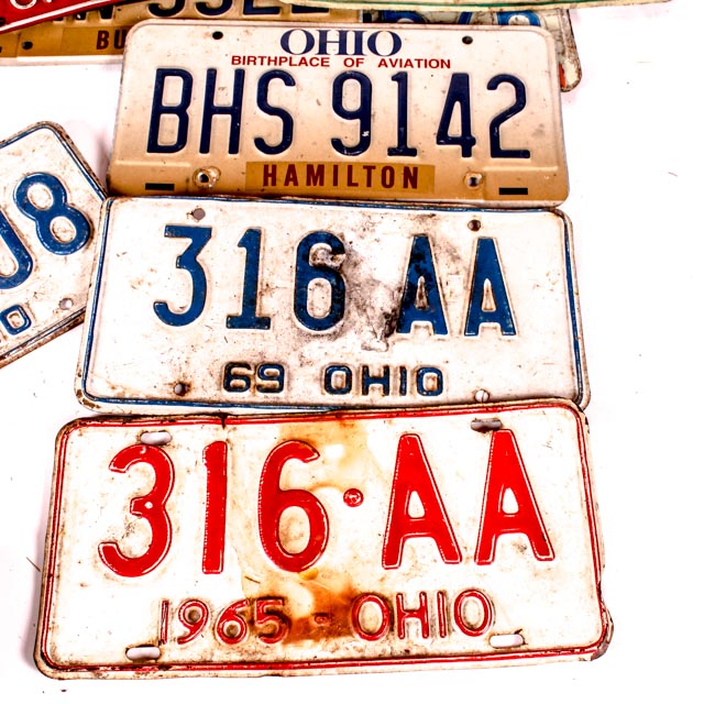 Large Collection of Vintage Ohio License Plates
