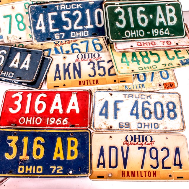 Large Collection of Vintage Ohio License Plates