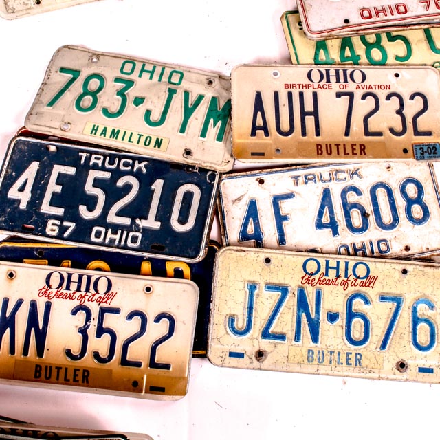 Large Collection of Vintage Ohio License Plates