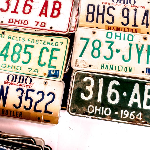 Large Collection of Vintage Ohio License Plates