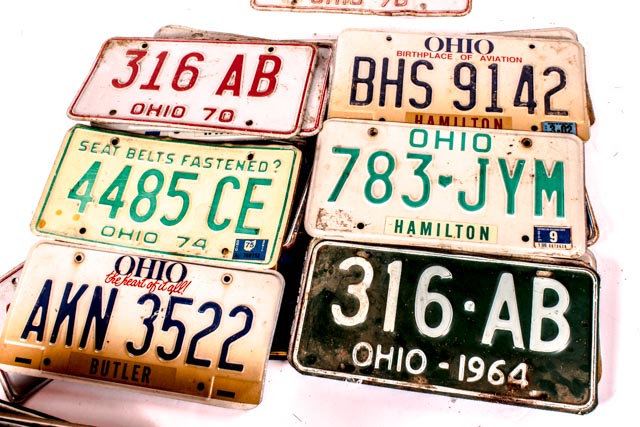 Large Collection of Vintage Ohio License Plates