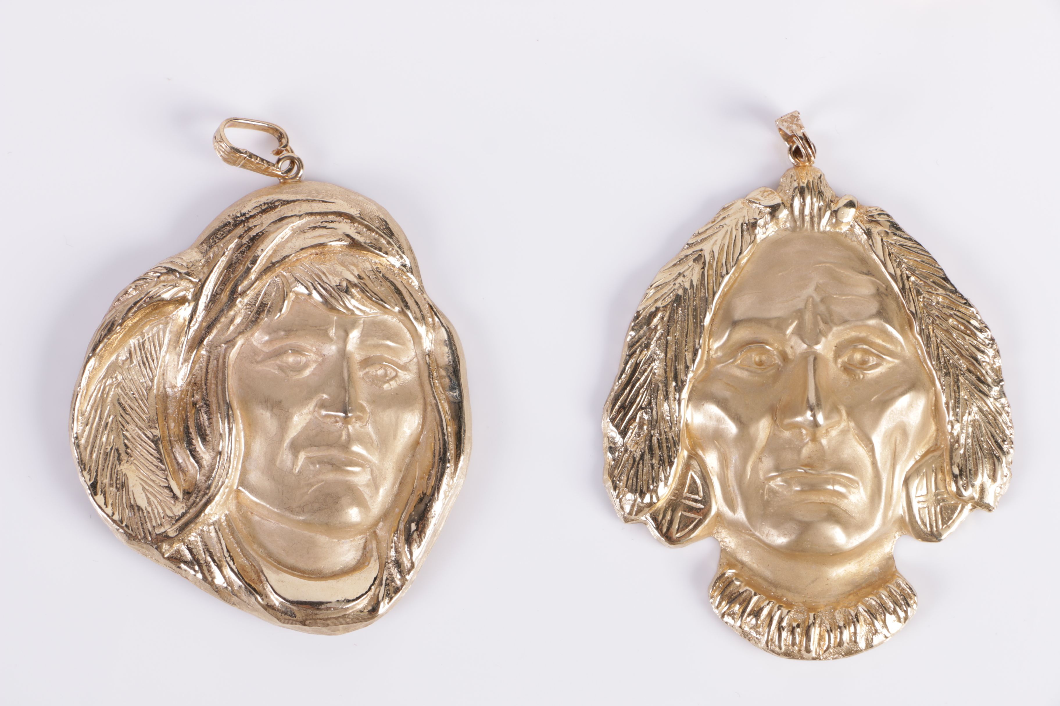 335.00 DWT 14K Yellow Gold Limited Edition Native American Figure Jewelry Set by James Hutchinson for Jewelmasters, Inc.