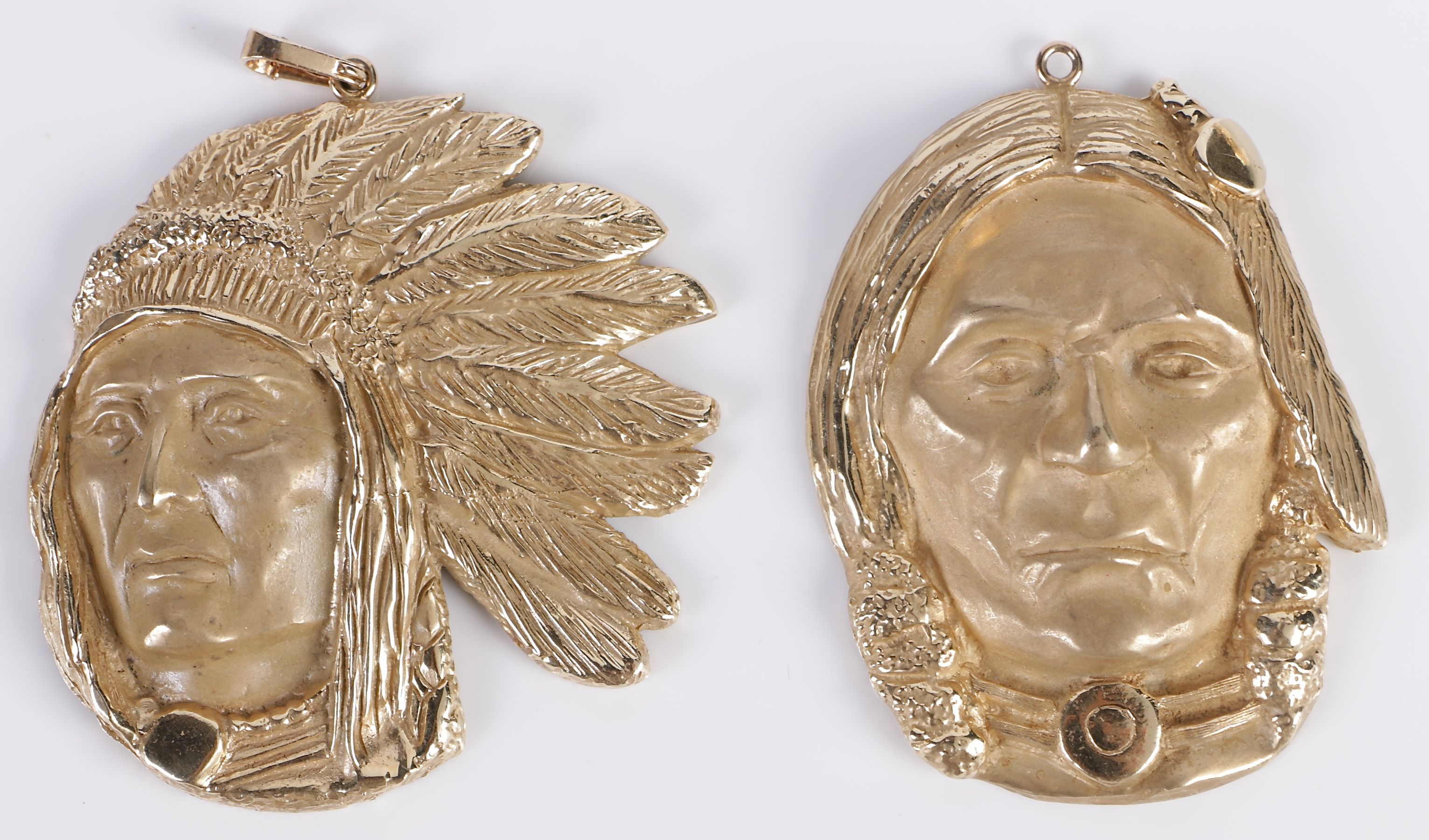 335.00 DWT 14K Yellow Gold Limited Edition Native American Figure Jewelry Set by James Hutchinson for Jewelmasters, Inc.