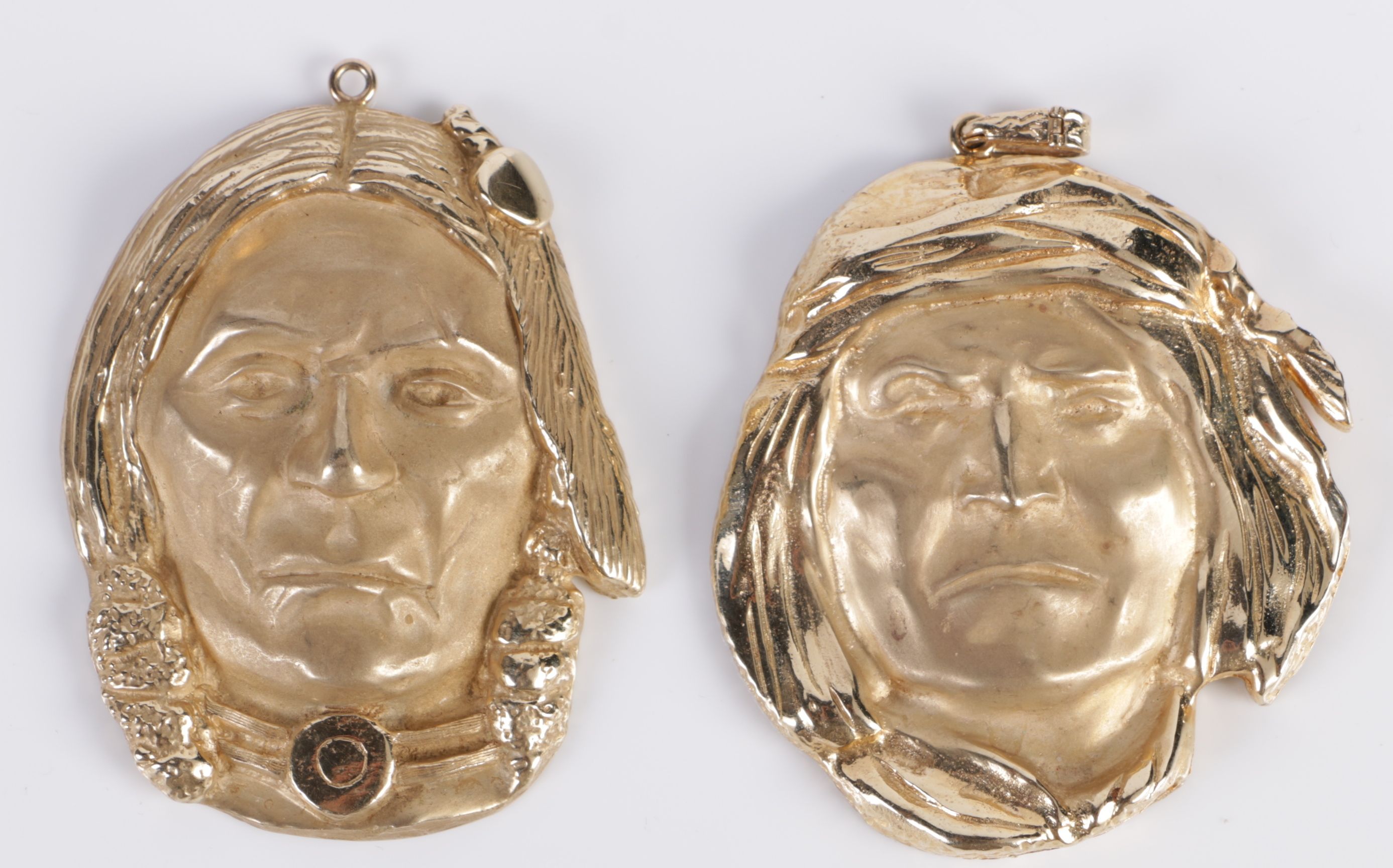 335.00 DWT 14K Yellow Gold Limited Edition Native American Figure Jewelry Set by James Hutchinson for Jewelmasters, Inc.