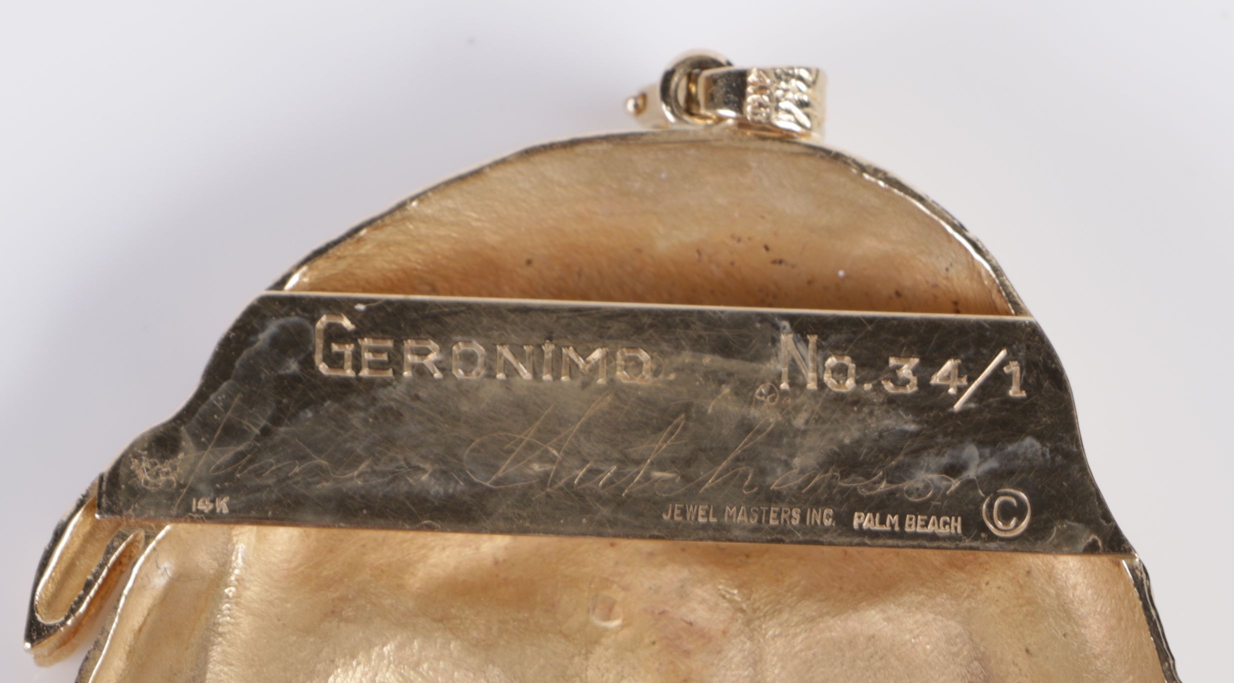 335.00 DWT 14K Yellow Gold Limited Edition Native American Figure Jewelry Set by James Hutchinson for Jewelmasters, Inc.