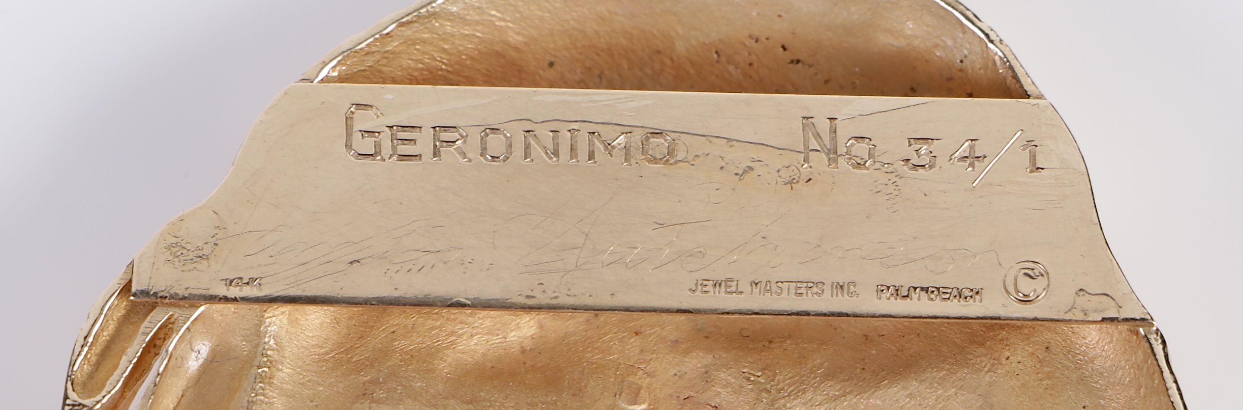 335.00 DWT 14K Yellow Gold Limited Edition Native American Figure Jewelry Set by James Hutchinson for Jewelmasters, Inc.