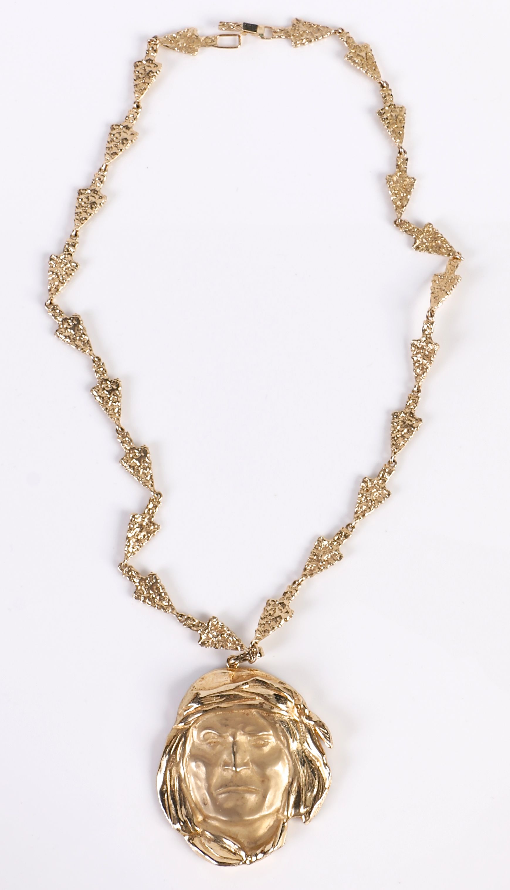 335.00 DWT 14K Yellow Gold Limited Edition Native American Figure Jewelry Set by James Hutchinson for Jewelmasters, Inc.