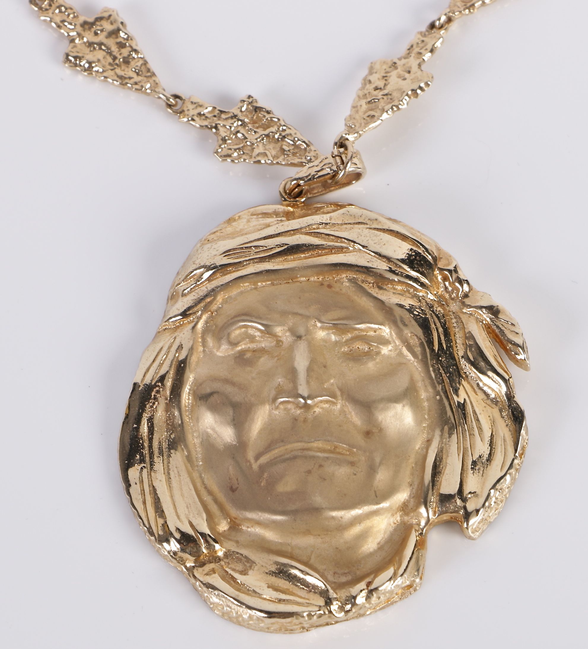 335.00 DWT 14K Yellow Gold Limited Edition Native American Figure Jewelry Set by James Hutchinson for Jewelmasters, Inc.